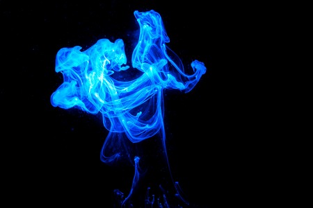 Colorful abstract cloud, water color liquid. Blue color fluid.の写真素材