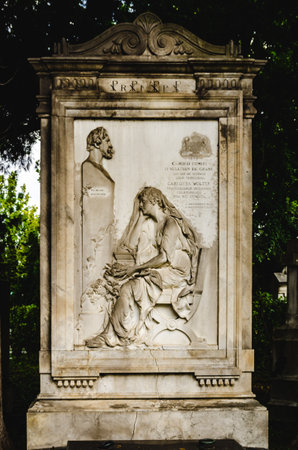 Vienna Austria 12.07.2013: The Vienna Central Cemetery Wien Zentralfriedhof is one of the largest cemeteries in the world and the largest by number of interred in Europe.のeditorial素材
