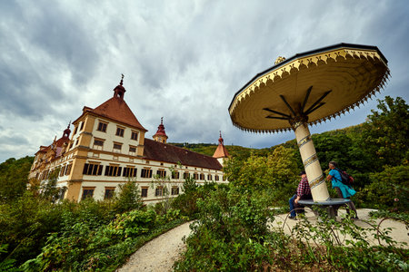 Graz, Austria 02.10.2019: View at Eggenberg palace tourist spot, famous travel destination in...