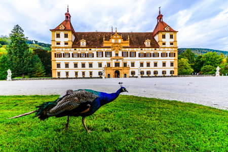 Graz, Austria 02.10.2019: View at Eggenberg palace in Autumn tourist spot, famous travel destination in Styria.のeditorial素材