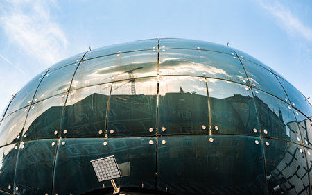 Graz, Austria - 13.07.2020: Graz Art Museum, Kunsthaus Graz. Contemporary architecture designed by Colin Fournier together with Peter Cook. Exterior view.のeditorial素材