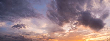 Natural background of the colorful panorama sky, During the time sunset