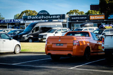 Melbourne, Australia - January 02, 2020: A back view of Holden Magnum SV6 parking near the San Remo beach, General Motor has terminated the production and marketing of Holden brand in Australia and New Zealandのeditorial素材
