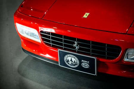 Bangkok, Thailand - December 1, 2019: The classic red Ferrari 512TR showcase at the Thailand...