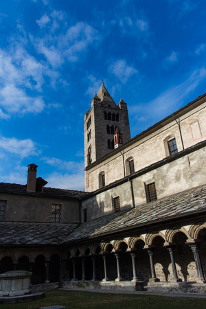 cloister and bell towerの写真素材