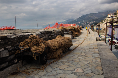 fishing net an cloudsの写真素材