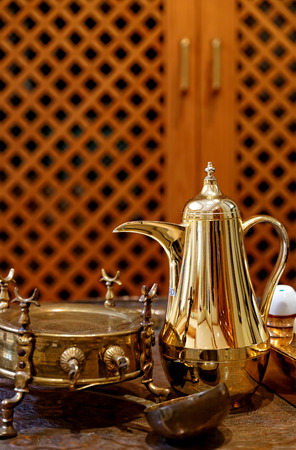 Classic luxurious Moroccan Tea or coffee pot  Also famous in Turkey, Egypt and middle east  Symbols the hospitality in the Middle east and Arab world の写真素材