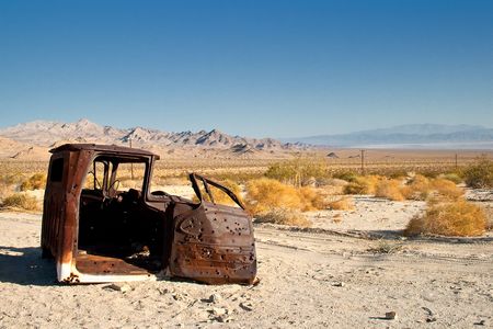 Morning in the Mojave Desert near Twentynine Palmsの写真素材