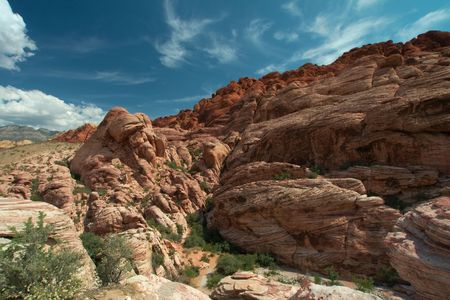 Scenic view, Red Rock Canyon State Park, Nevada, USAの写真素材