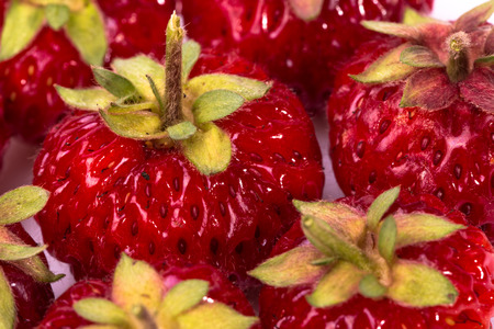 Fresh strawberries on a white background