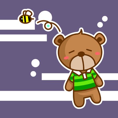 cartoon little bearのイラスト素材