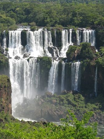 Iguazu Falls, secondary waterfalls viewed from the Brazilian side.の写真素材
