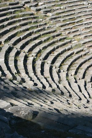 Ancient Theater in Delphi archeological site, Pelopponese, Greeceの写真素材