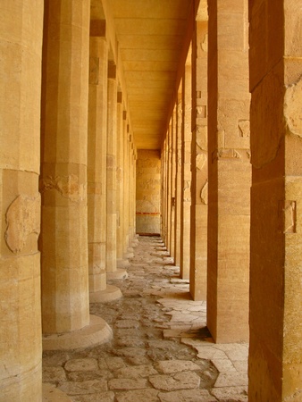 Awesome Temple of Queen Hatshepsut (1508-1458 BC), between the Valley of Kings and the Valley of Queens, in Luxor (Ancient Thebes), Egypt. の写真素材