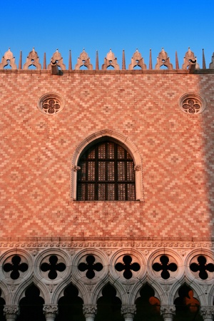 Venezia symbol: Palazzo Ducale (Doge's Palace) near San Marco Basilica, at sunset (Venice, Italy) の写真素材