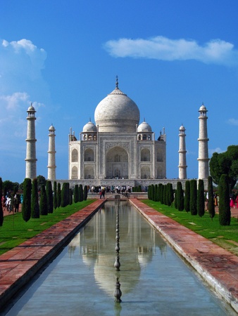Taj Mahal, the amazing mausoleum in Agra (India), one of the highlights of worldwide architecture of all times.の写真素材