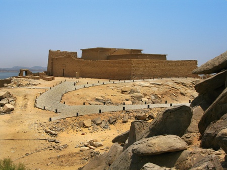 Aswan, Egypt: Temple of Kalabsha in Lake Nasser. Built by Emperor Augustus, it was the largest free-standing temple of Egyptian Nubia.の写真素材