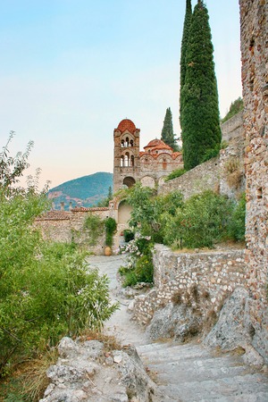 Medieval byzantine fortress of Mystras  UNESCO World heritage , near to historical city of Sparta ...