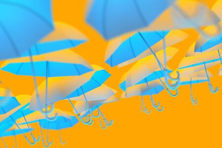 3d illustration of colored umbrellaの写真素材