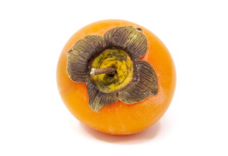 persimmon fruit isolated on white backgroundの写真素材