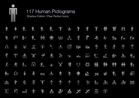 Human Pictogram Pixel Perfect Icons Shadow Editionのイラスト素材