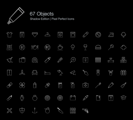 Objects Pixel Perfect Icons (line style) Shadow Editionのイラスト素材