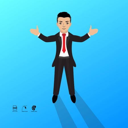 Illustration vector man character with fashionable businessmanのイラスト素材