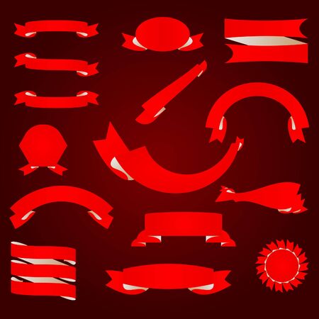 Set of vector red ribbonsのイラスト素材