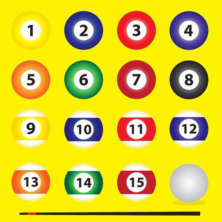 Set of pool ballsのイラスト素材