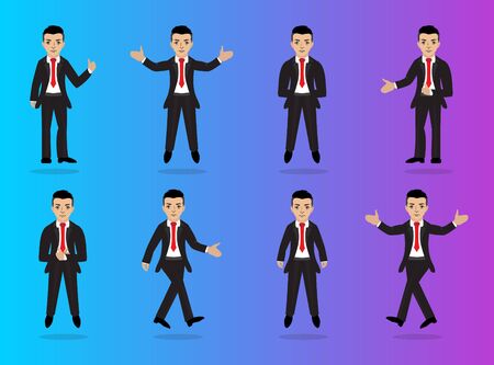 Illustration vector man character actions with fashionable businessmanのイラスト素材