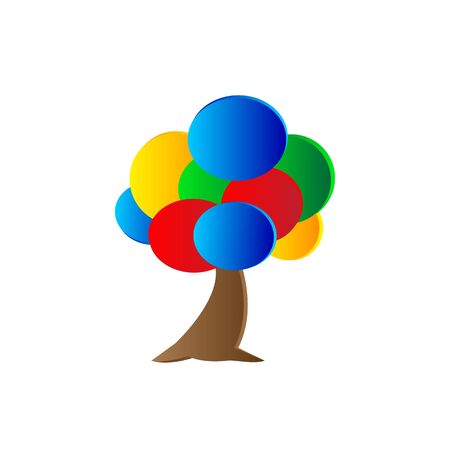 Colorful bubble tree vector designのイラスト素材