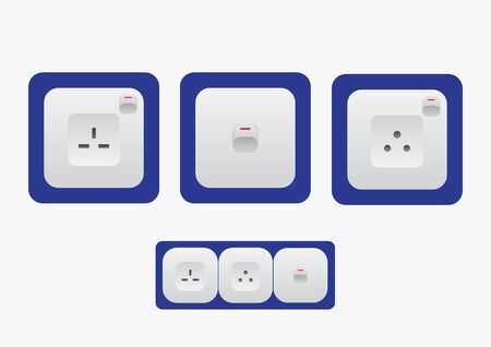 Set of vector electric switch designのイラスト素材