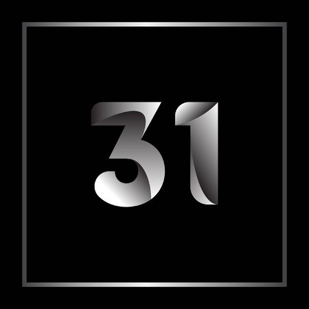 Silver number on black backgroundのイラスト素材