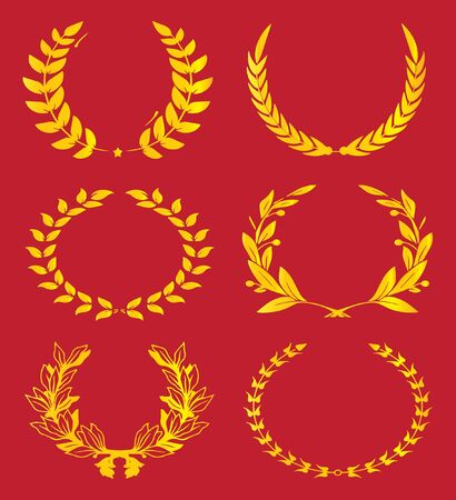 Gold leaf crown designs. vector illustration.のイラスト素材