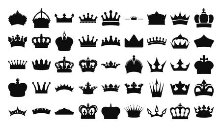 Illustration vector simple crown icon collection.のイラスト素材