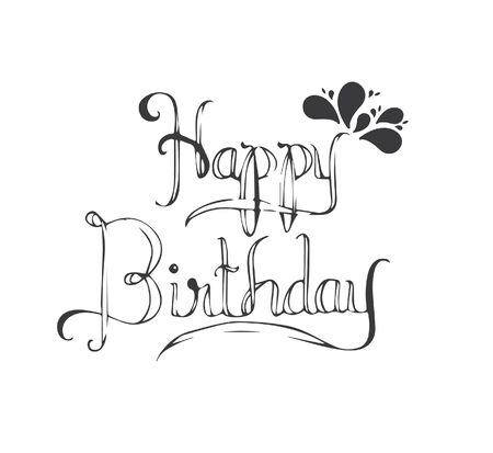 Birthday celebration text font art. Vector illustration.のイラスト素材
