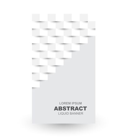 3D white wall banner design template with space for text. Vector illustrationのイラスト素材