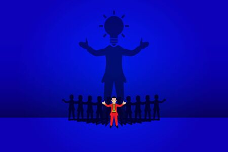 Businessman with creative ideas. Vector illustration.のイラスト素材