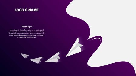 Symmetrical concept paper rocket with an impacted purple liquid. Format page for websites. Vector illustrationのイラスト素材