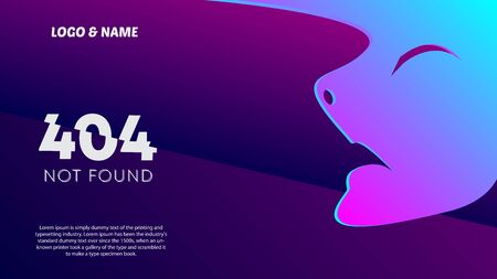 Isometric concept gradient color face moment. Template 404 error page for websites. Vector illustrationのイラスト素材