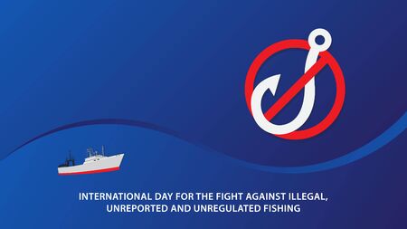 International Day for the Fight against Illegal, Unreported and Unregulated Fishing. Vector illustrationのイラスト素材