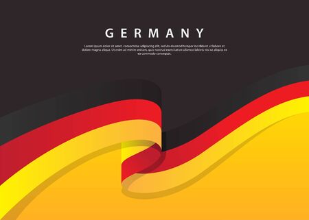 Germany Flag Flowing. Germany flag on Black background. Vector illustration templateのイラスト素材