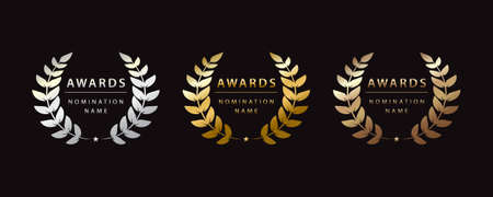 Set of simple award wreathsのイラスト素材