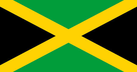 Jamaica flag with original RGB color vector illustration designのイラスト素材