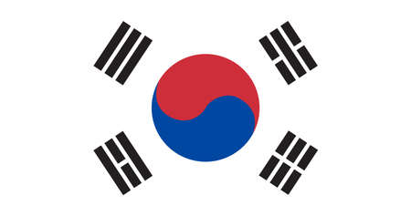 South Korean flag with original RGB color vector illustration designのイラスト素材