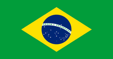 Brazilian flag with original RGB color vector illustration designのイラスト素材