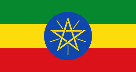Ethiopia flag with original RGB color vector illustration designのイラスト素材