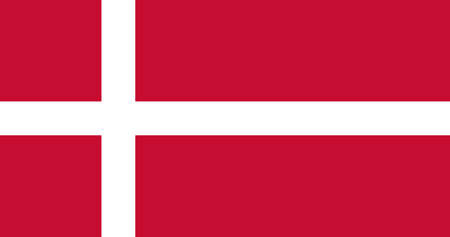 Denmark flag with original RGB color vector illustration designのイラスト素材