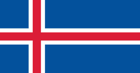 Iceland flag with original RGB color vector illustration designのイラスト素材