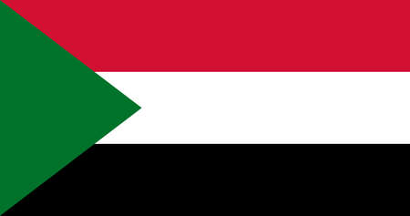 Sudan flag with original RGB color vector illustration designのイラスト素材